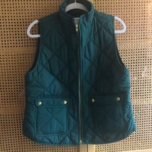 Emerald green J Crew Factory vest, worn once